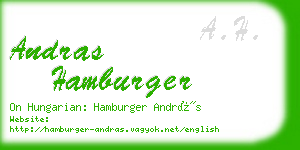 andras hamburger business card